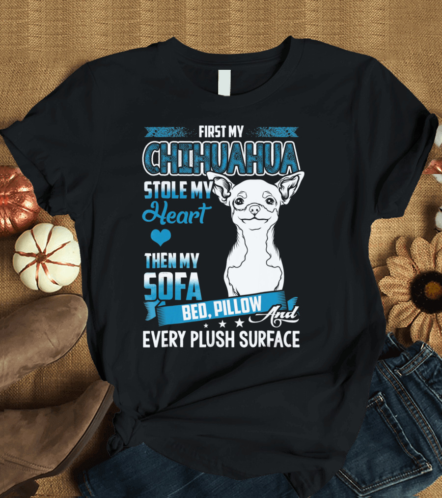First My Chihuahua Stole My Heart Then My Sofa Bed Pillow and Every Plush Surface T-Shirt