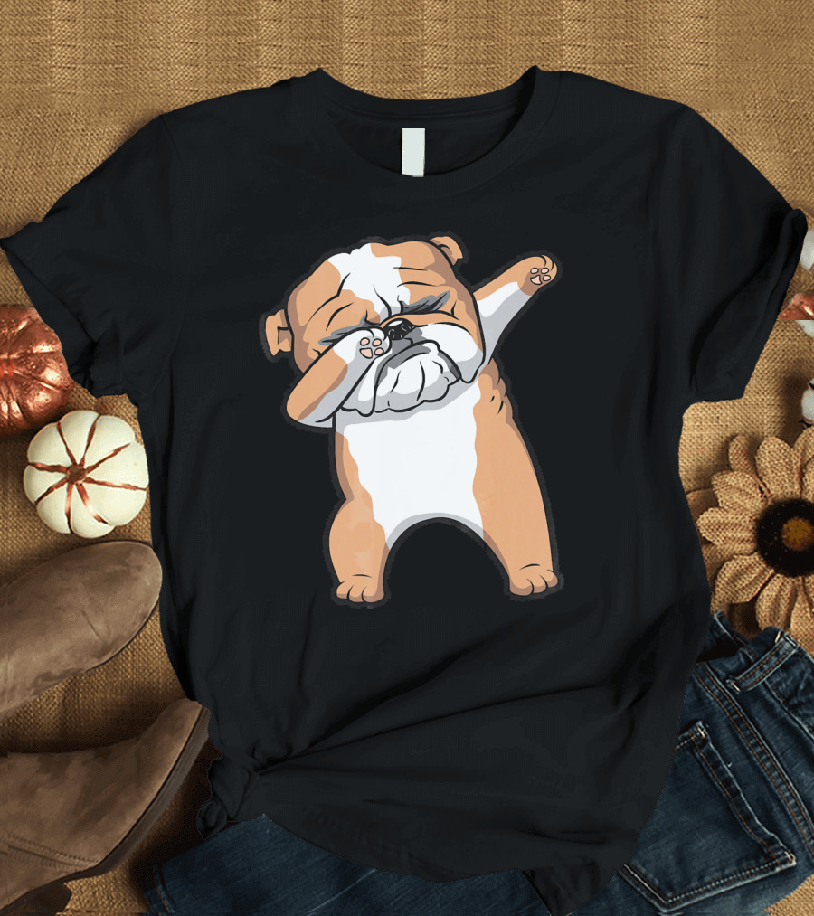 English Bulldog Cute Funny Dabbing Dab T-Shirt