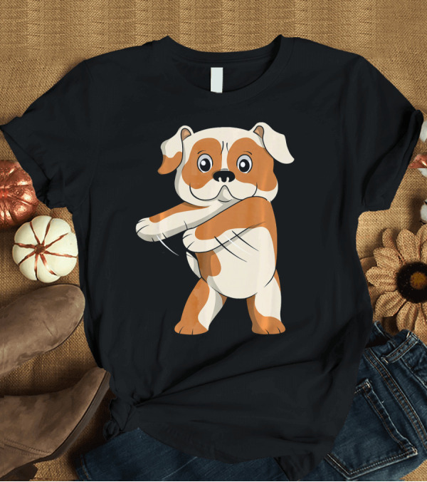 T-Shirt: English Bulldog Floss Dance Flossing Fun Pose T-Shirt English Bulldog Floss Dance Flossing Fun Pose T-Shirt