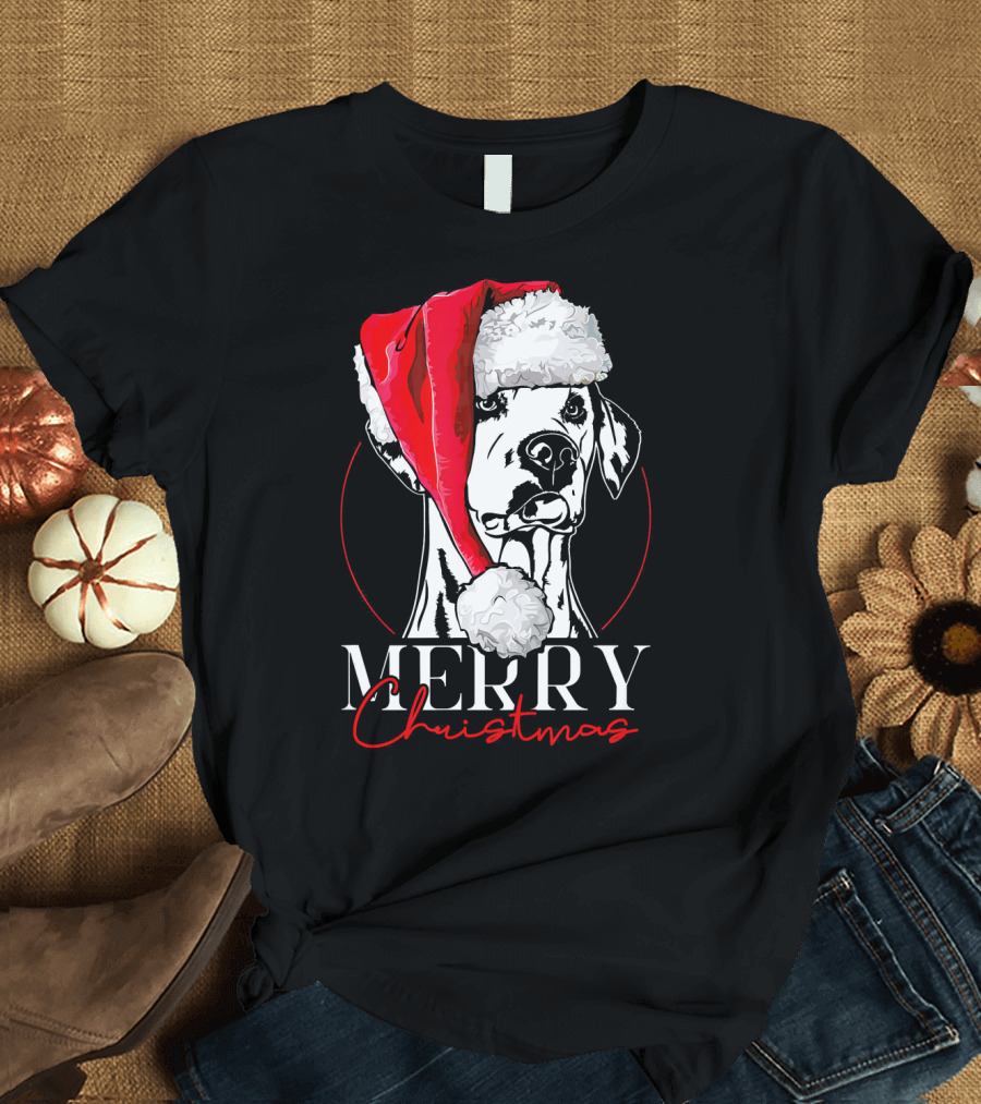 Merry Christmas Funny Santa Dalmatian T-Shirt