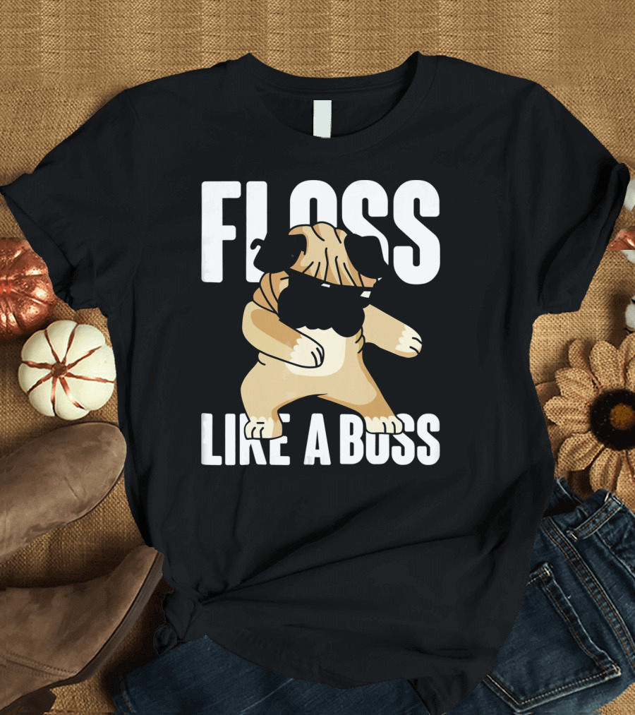 Floss Like A Boss Cool Flossing Pug Dog Dance T-Shirt