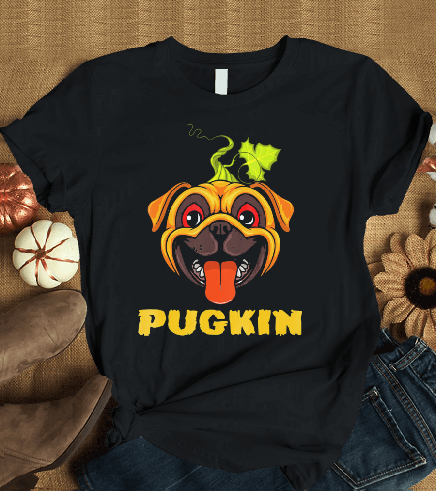 Pugkin Pug Pumpkin Halloween Costume T-Shirt