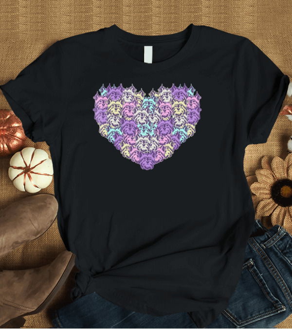 T-Shirt: Yorkie Yorkshire Terrier Heart Pastel Mosaic T-Shirt Yorkie Yorkshire Terrier Heart Pastel Mosaic T-Shirt