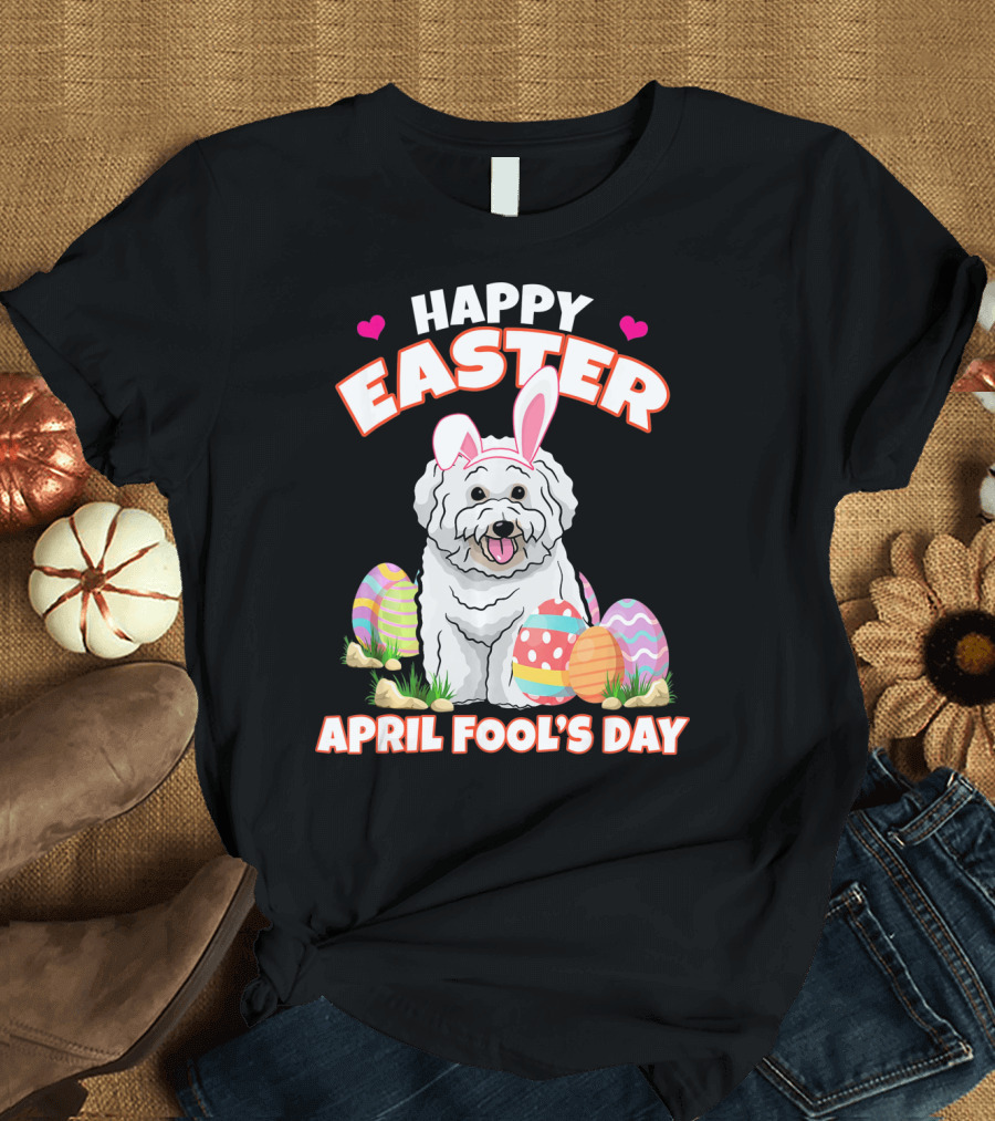 Happy Easter April Fool's Day Puppy with Easter Eggs Bicho T-Shirt