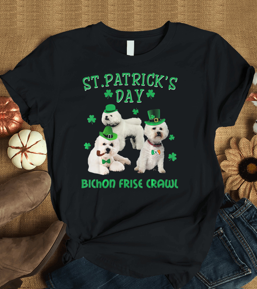 St. Patrick's Day Bichon Frise Crawl T-Shirt