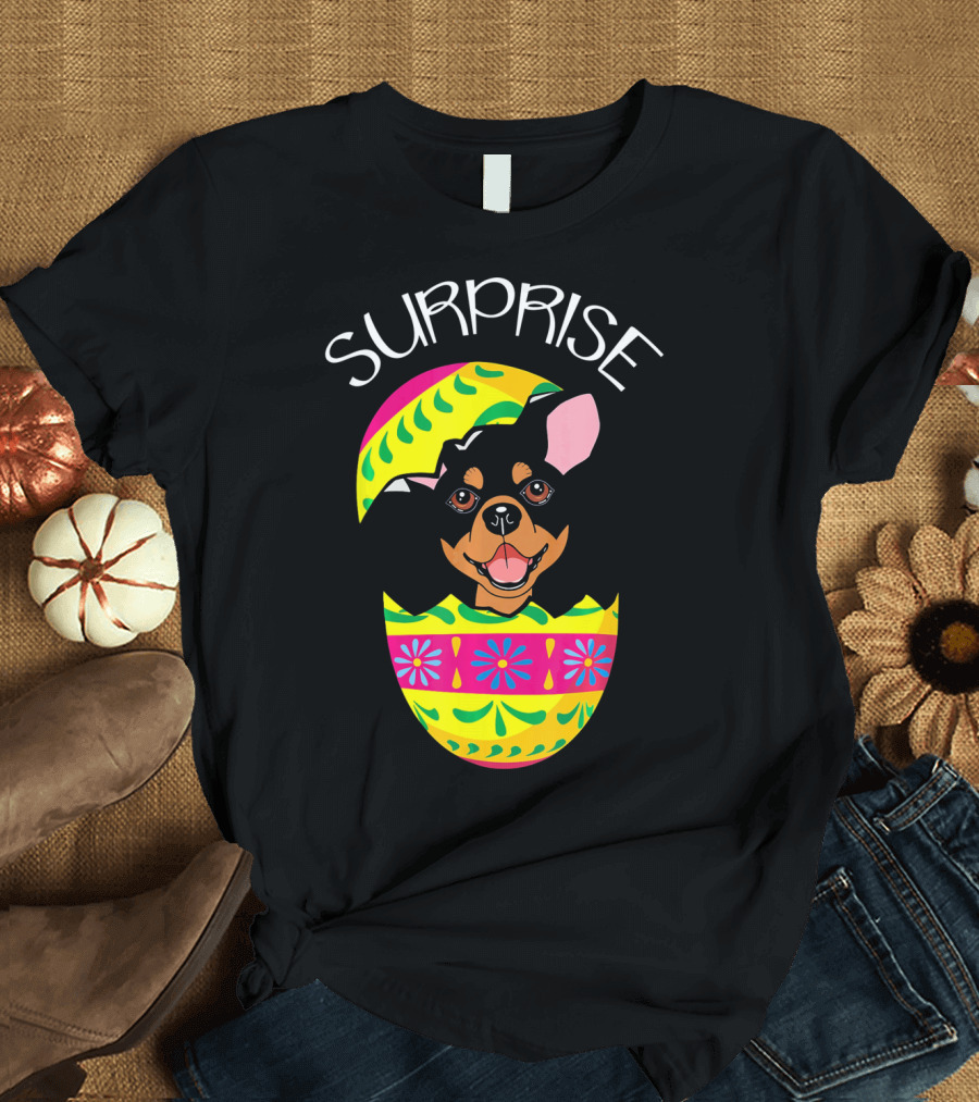 Surprise Funny Cute Puppy Miniature Pinscher Egg T-Shirt