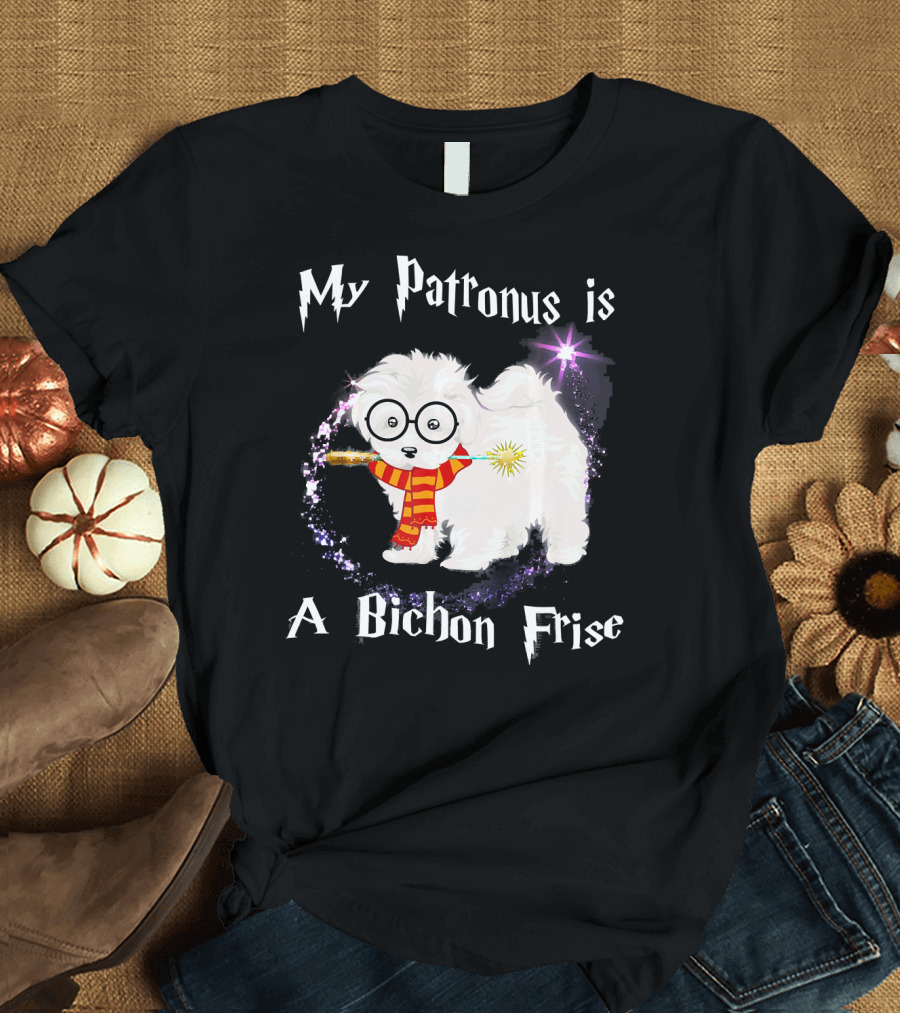 My Patronus is a Bichon Frise Dog Lovers Wizardry Magic Pawprint T-Shirt