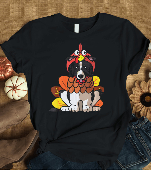 T-Shirt: Funny Border Collie Thanksgiving Dog Turkey T-Shirt Funny Border Collie Thanksgiving Dog Turkey T-Shirt