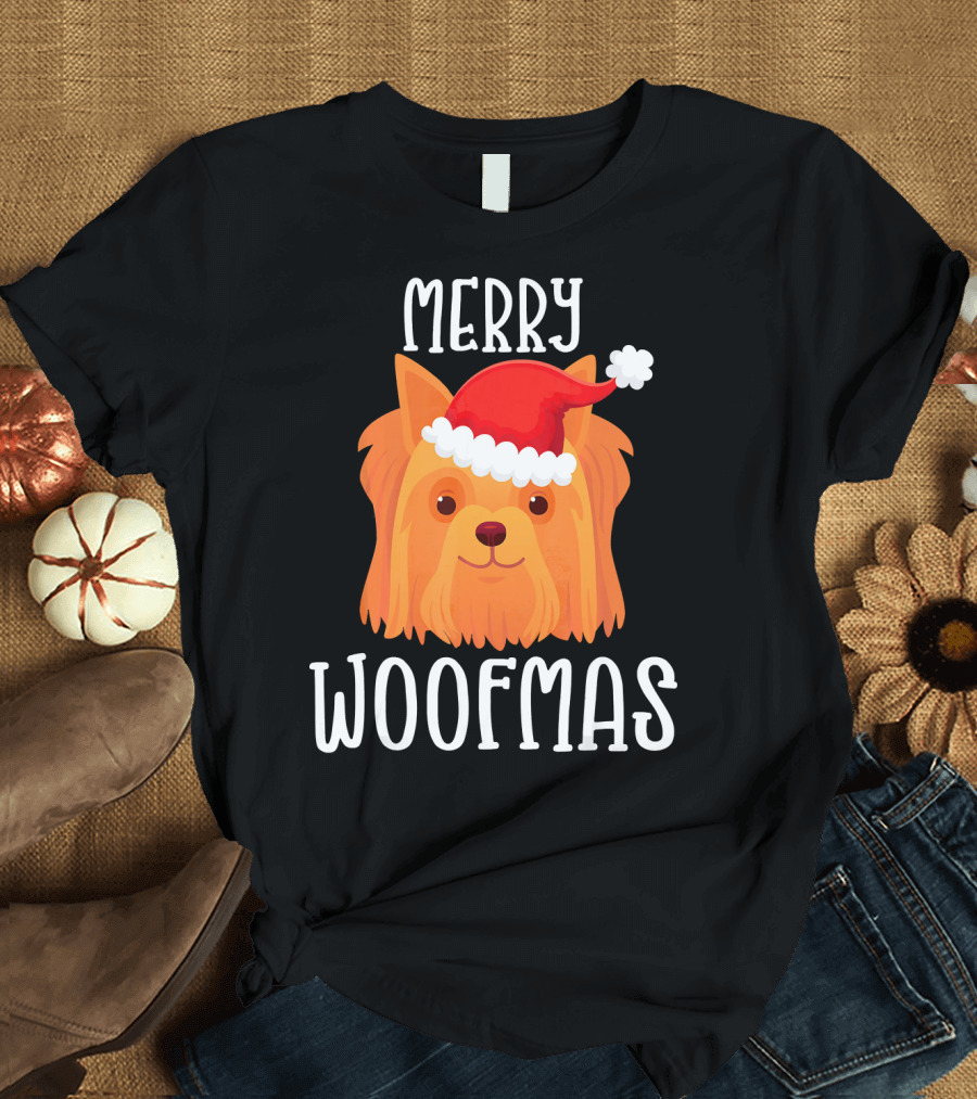 Merry Woofmas Funny Yorkie T-Shirt