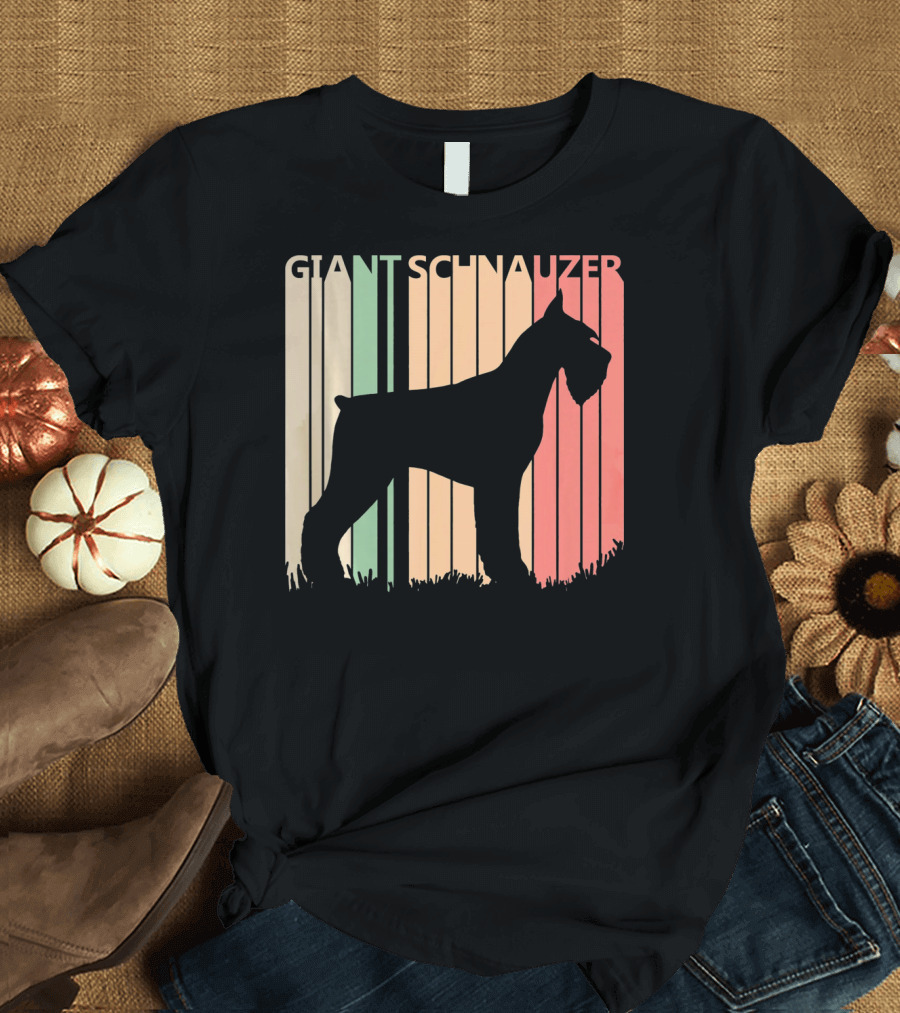 Giant Schnauzer Silhouette Retro Valentines Day T-Shirt