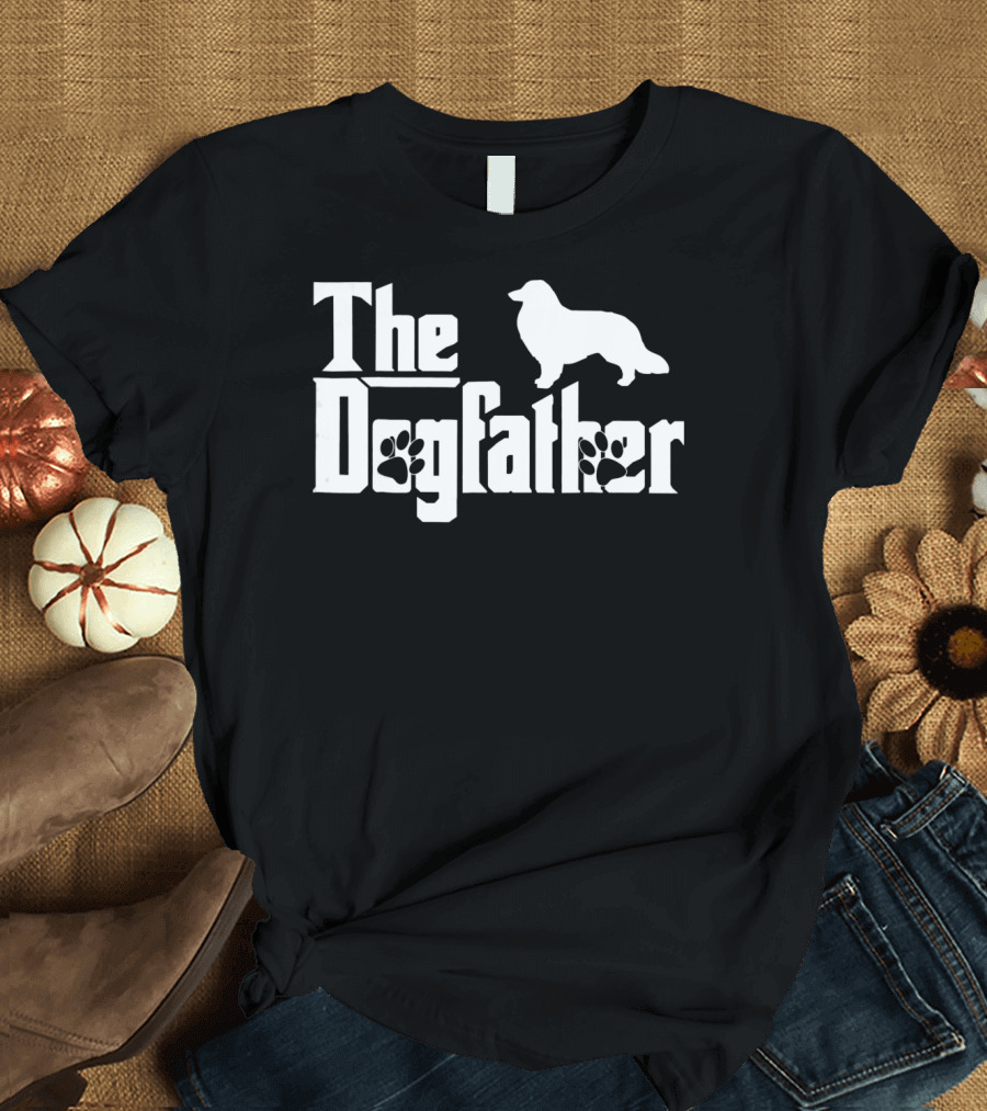 The Dogfather Border Collie Paw Prints T-Shirt