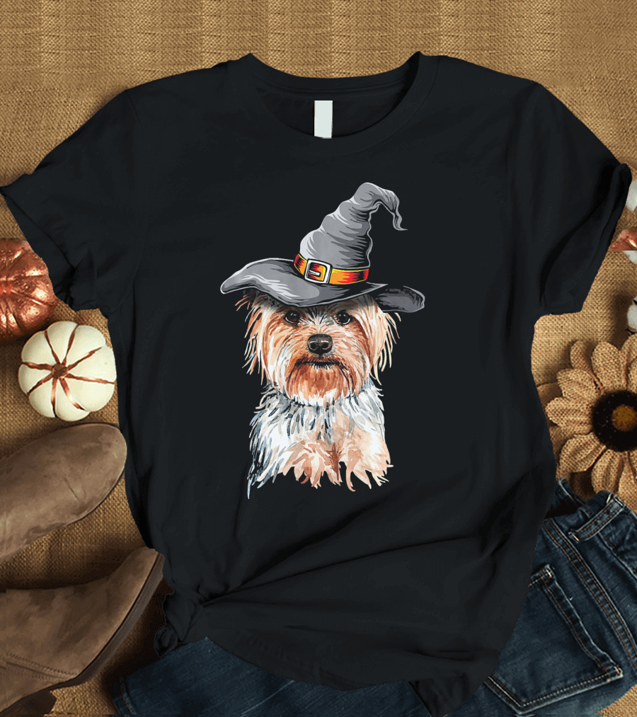 Yorkshire Terrier Witch Halloween Costume Ideas T-Shirt