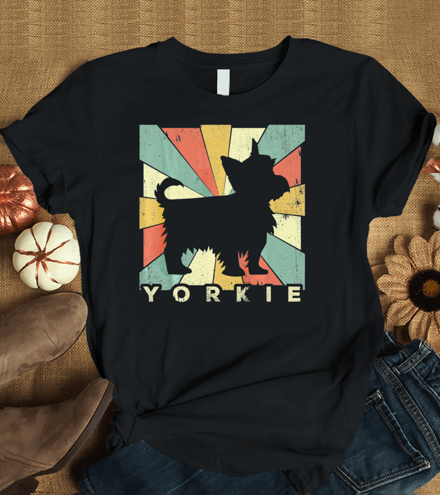 Yorkshire Terrier Yorkie Retro 70s T-Shirt