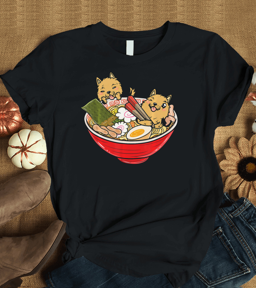 Yorkshire Terrier Ramen Kawaii Bowl Japan T-Shirt