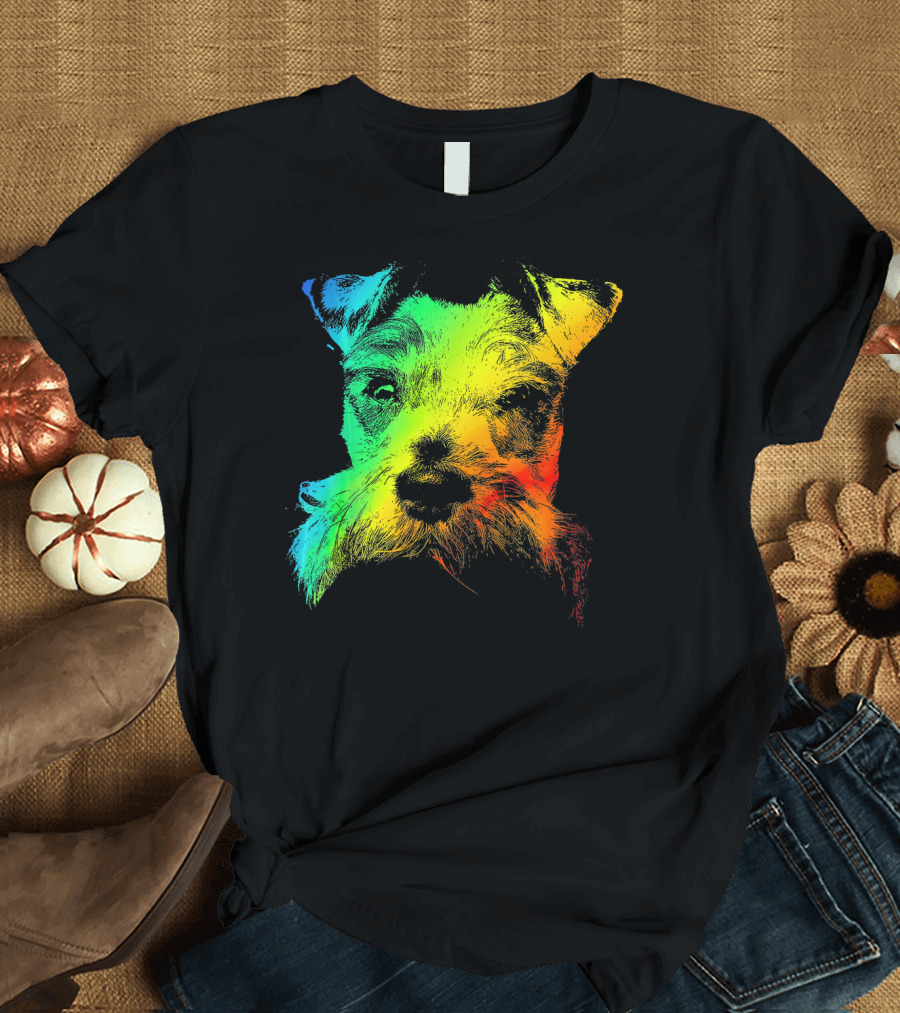 SCHNAUZER Vivid Multicolor Rainbow T-Shirt