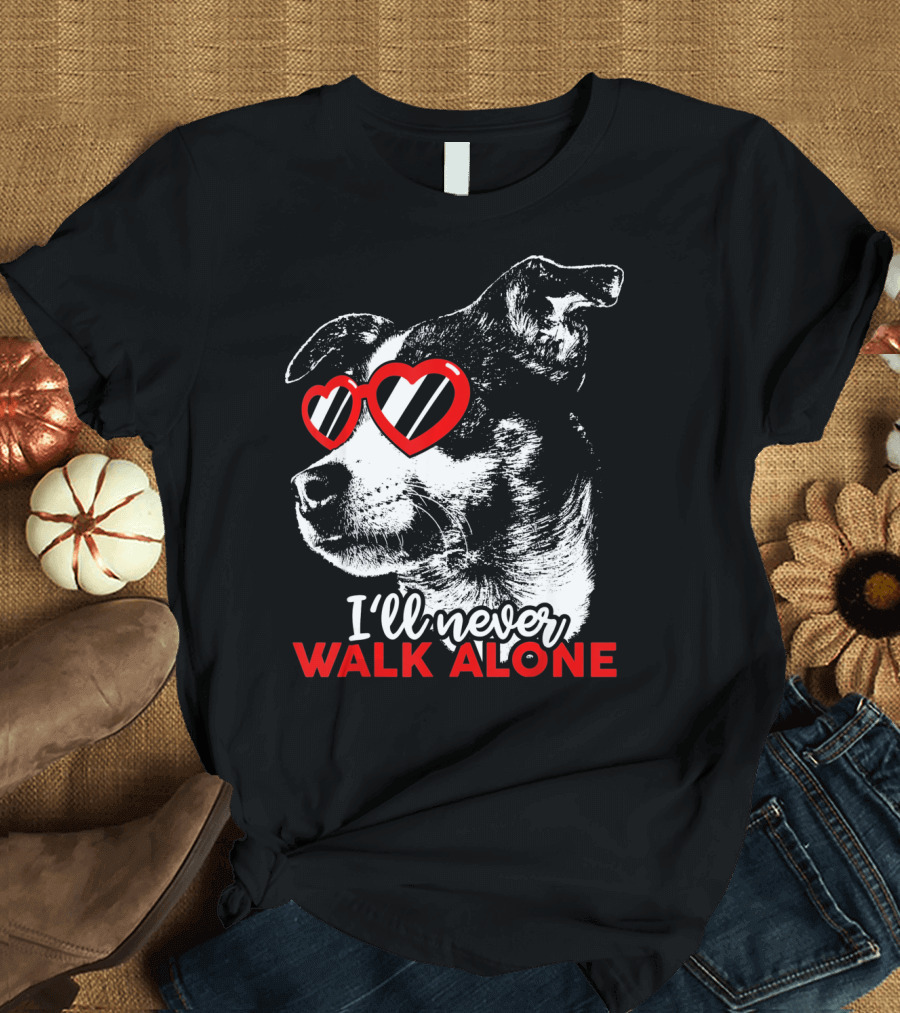 I'll Never Walk Alone Rat Terrier Heart Sunglasses T-Shirt
