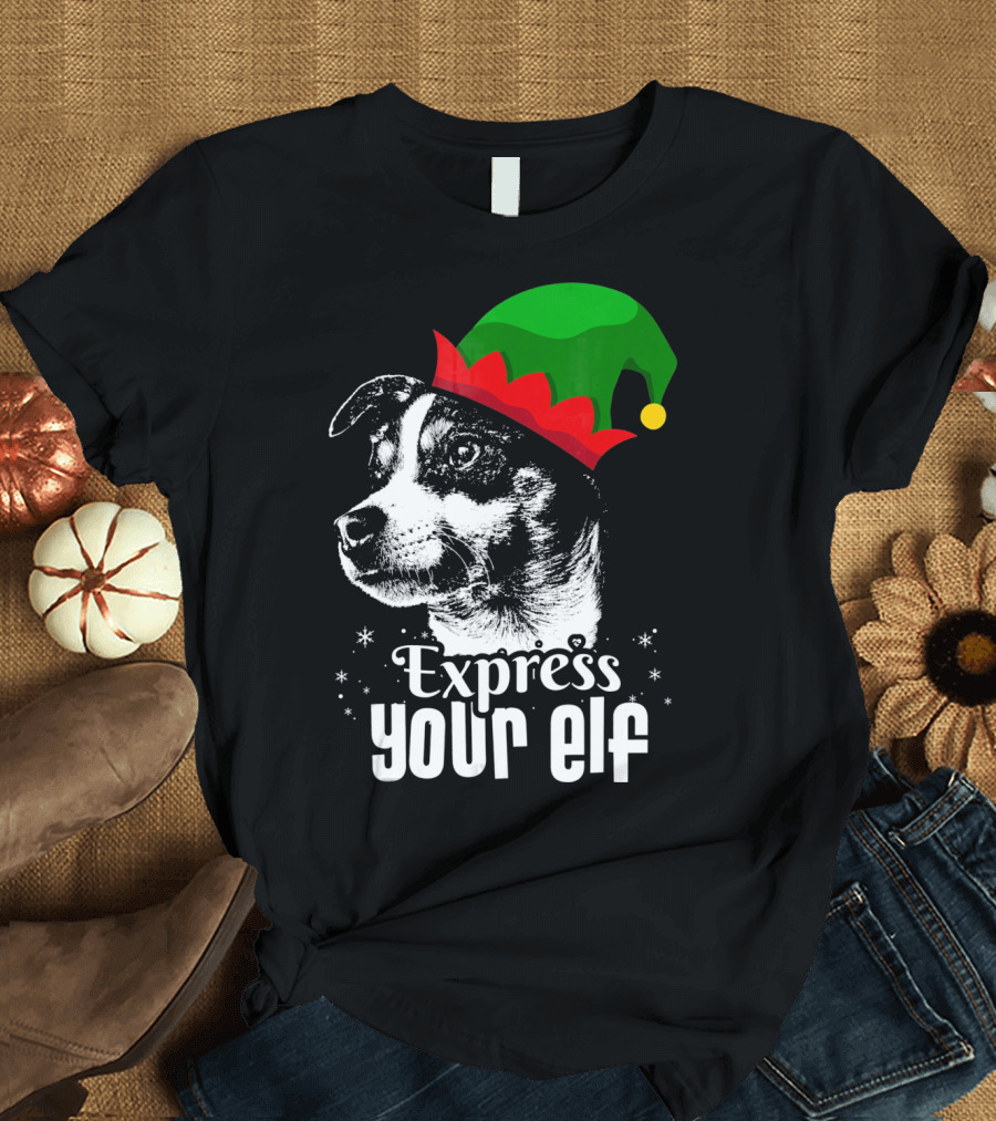 Express Your Elf Christmas Dog Rat Terrier T-Shirt