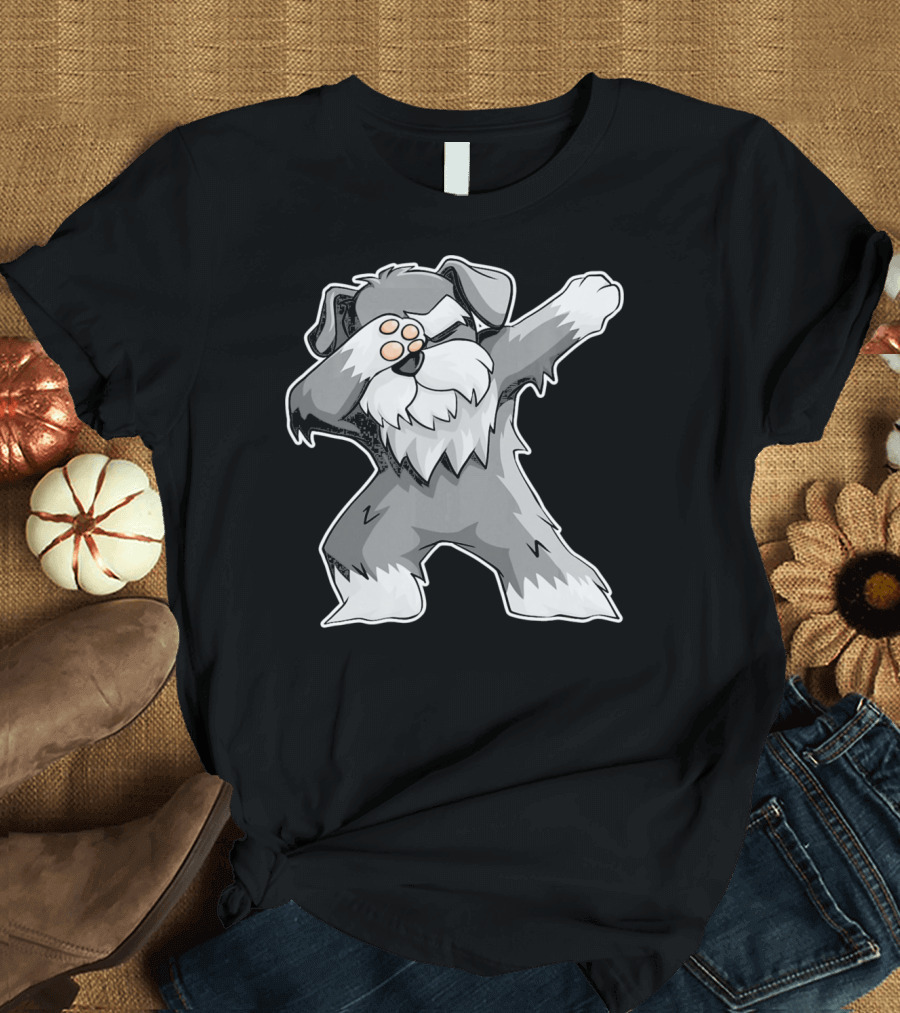 Dabbing Dance Schnauzer Schnauze Cartoon T-Shirt