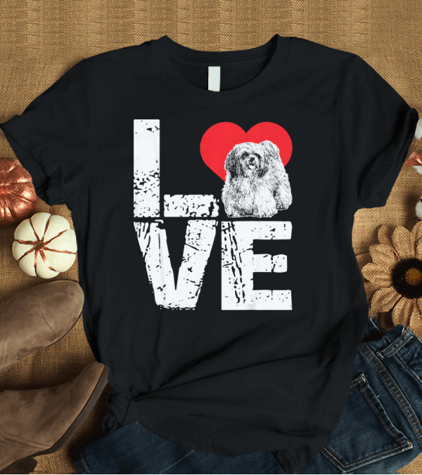 T-Shirt: Love Lhasa Apso Dog Heart T-Shirt Love Lhasa Apso Dog Heart T-Shirt