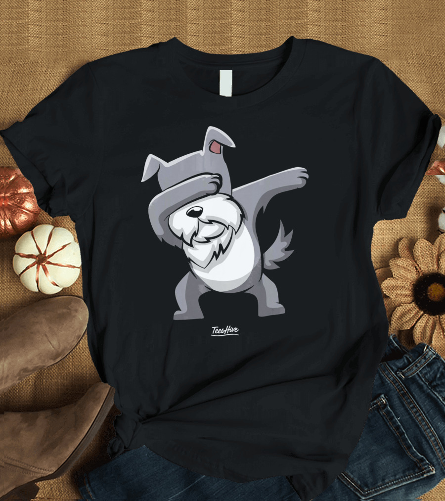 Funny Dabbing Schnauzer Dab Dance TeesHive T-Shirt