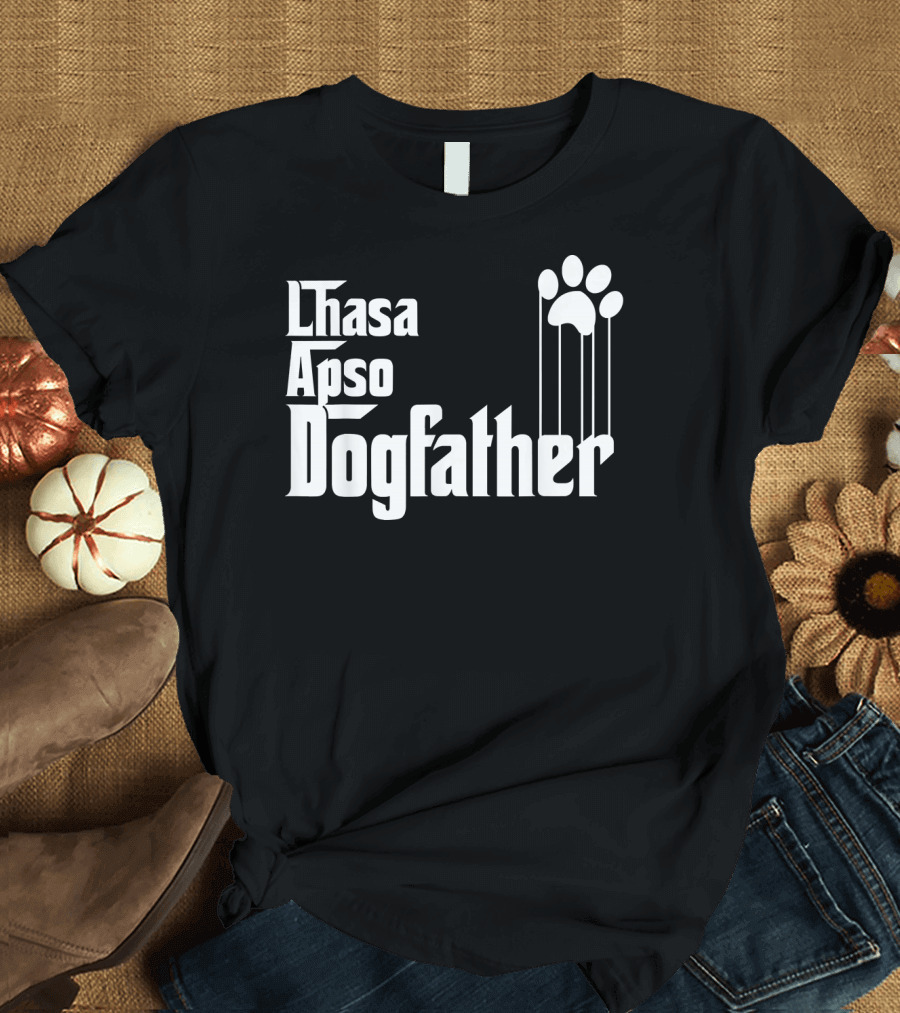Lhasa Apso Dogfather Mens Dog Dad T-Shirt
