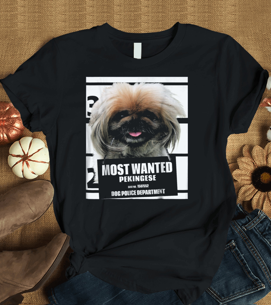 Most Wanted Pekingese Dog Police Department Case No. 1581552 T-Shirt