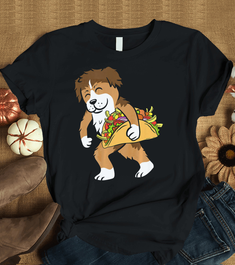 Shetland Sheepdog Carrying Taco Image T-Shirt
