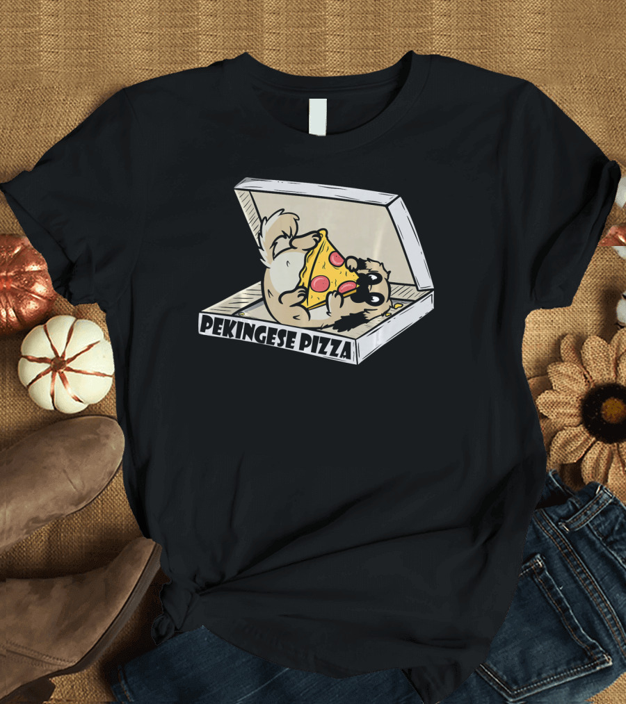 Pekingese Pizza Lover Funny Dog in Box T-Shirt