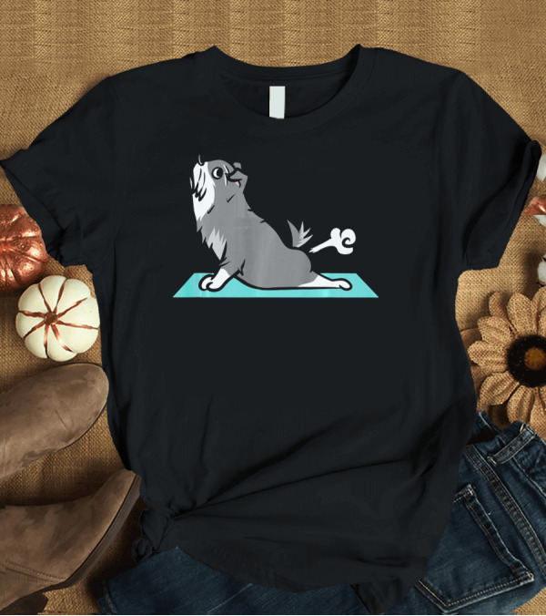 T-Shirt: Schnauzer Funny Yoga Pose Dog on Mat T-Shirt Schnauzer Funny Yoga Pose Dog on Mat T-Shirt