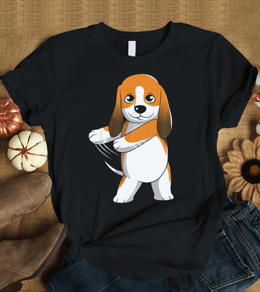 Basset Hound Floss Dance Flossing Cute Cartoon T-Shirt
