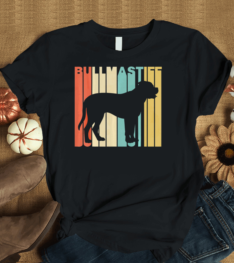 Bullmastiff Vintage Striped T-Shirt