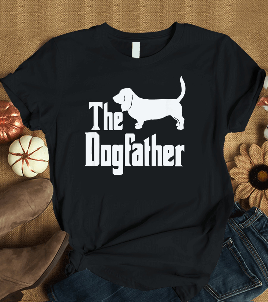 The Dogfather Basset Hound Silhouette Iconic T-Shirt
