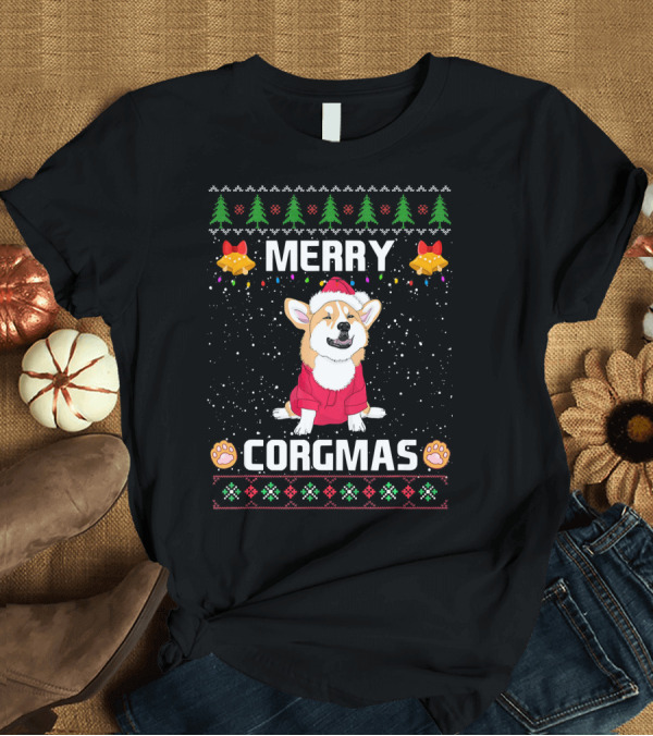 T-Shirt: Merry Corgmas Corgi Ugly Christmas T-Shirt Merry Corgmas Corgi Ugly Christmas T-Shirt