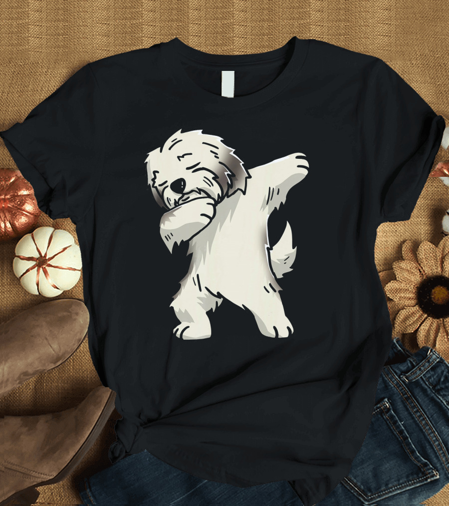 Cream Havanese Dabbing Funny Dog T-Shirt