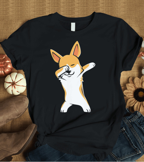 T-Shirt: Dabbing Corgi Kids Dabbing Pose Corgi T-Shirt Dabbing Corgi Kids Dabbing Pose Corgi T-Shirt