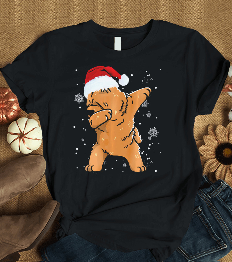 Chow Chow Dabbing Christmas Dog Santa Hat Snowflakes Love T-Shirt
