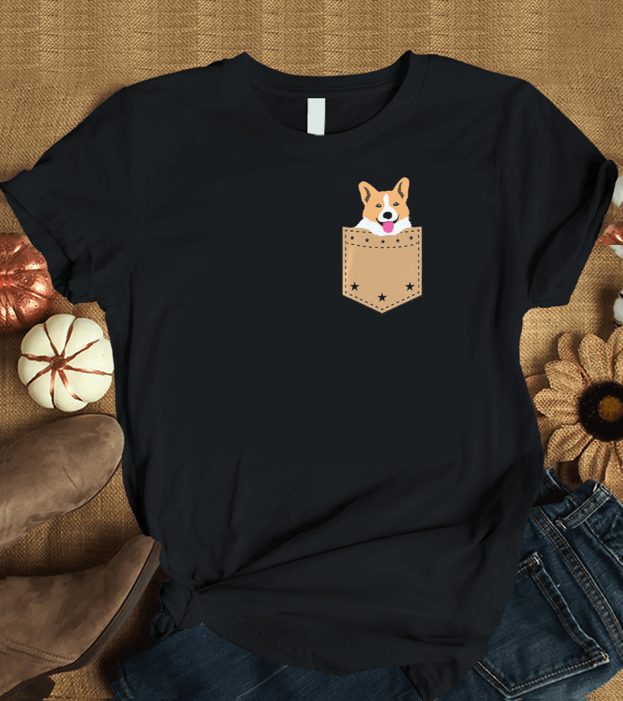 Corgi in Your Pocket with Stars T-Shirt