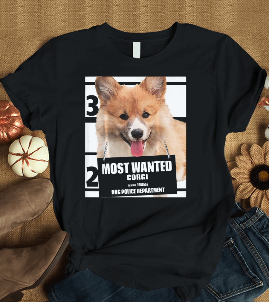 Most Wanted Corgi Dog Police Department Mugshot Case No. 1581552 T-Shirt