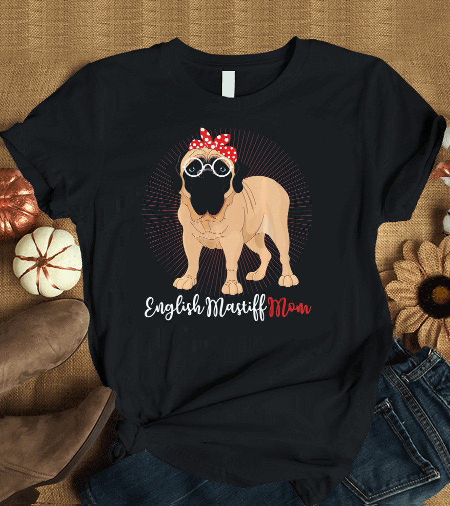 English Mastiff Mom Fun Cartoon T-Shirt