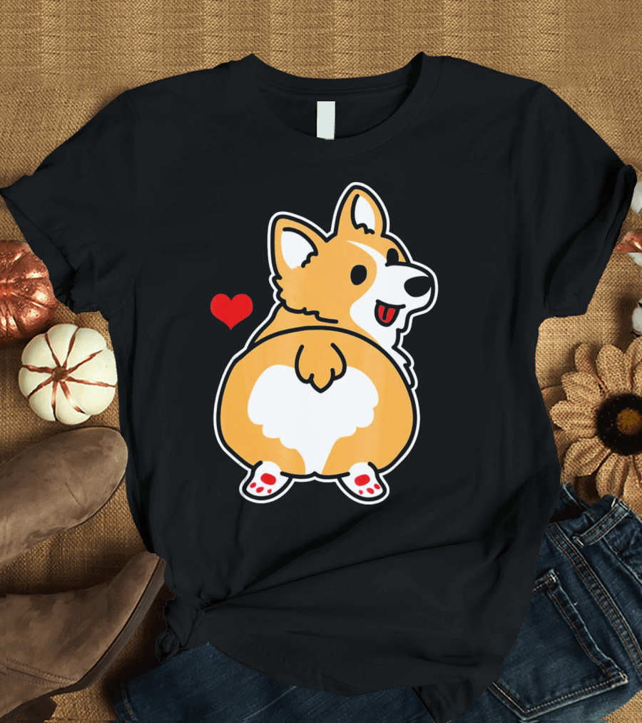 Funny Corgi Heart Butt Love T-Shirt