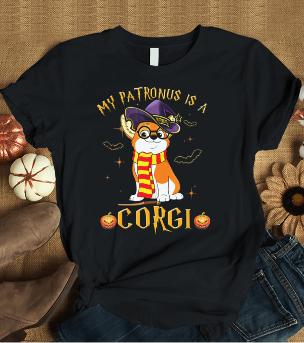 T-Shirt: My Patronus Is a Corgi Halloween Wizard T-Shirt My Patronus Is a Corgi Halloween Wizard T-Shirt