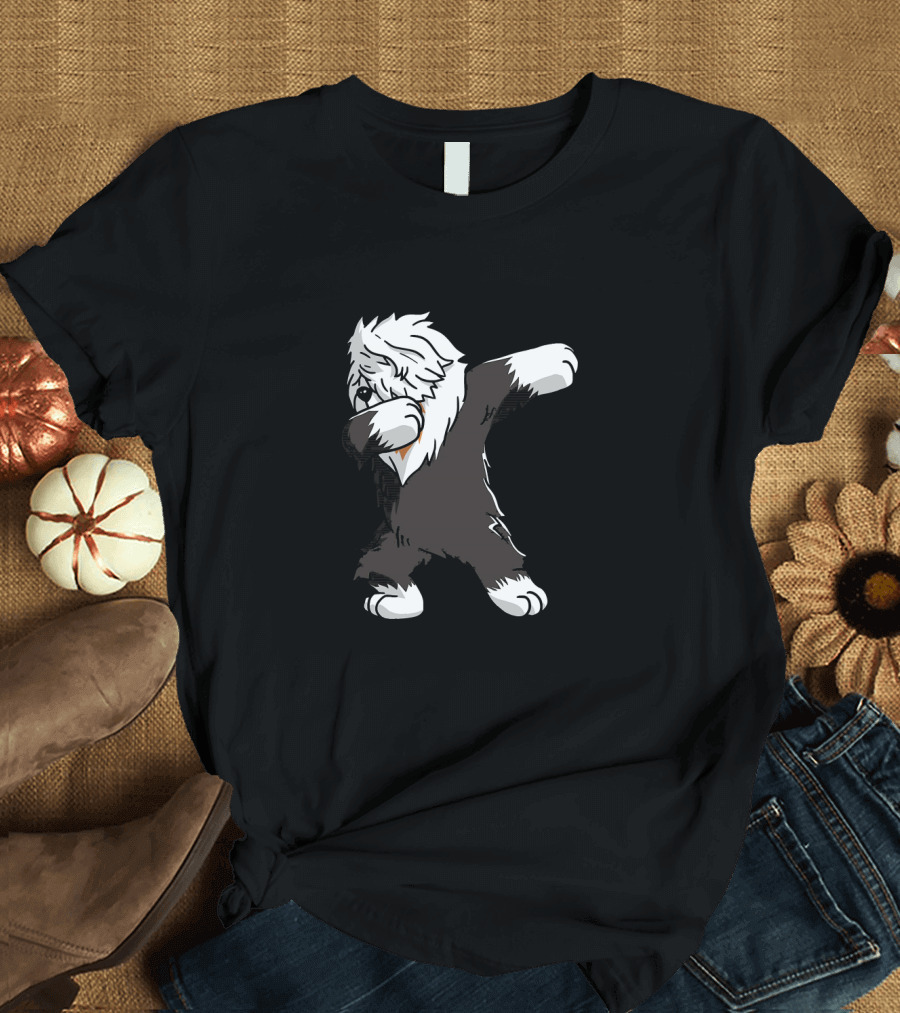 Playful Dabbing Old English Sheepdog T-Shirt