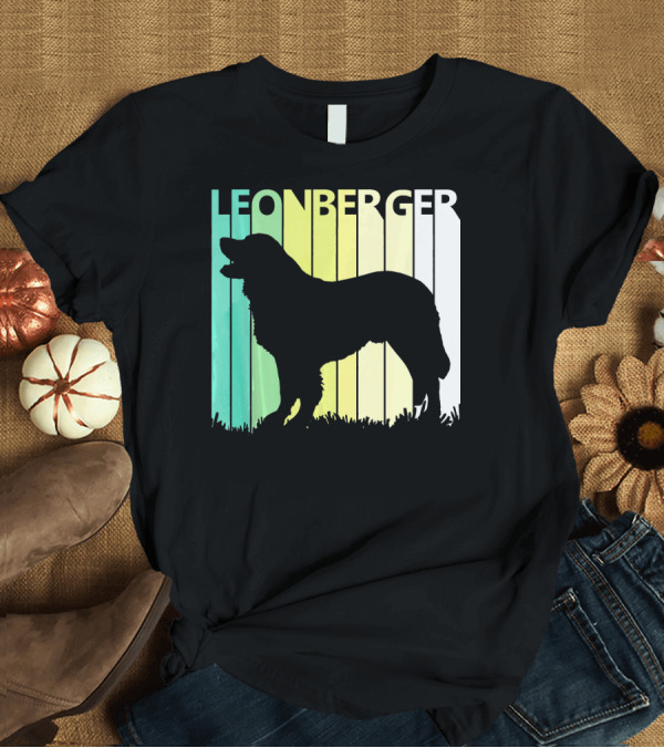 T-Shirt: LEONBERGER Silhouette Retro Vibes T-Shirt LEONBERGER Silhouette Retro Vibes T-Shirt