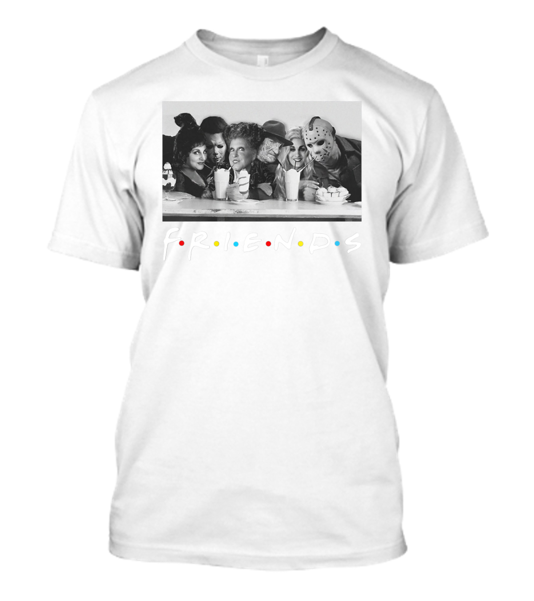 Hocus Pocus Horror Movie Friends Characters Parody With Iconic TV Show T-Shirt