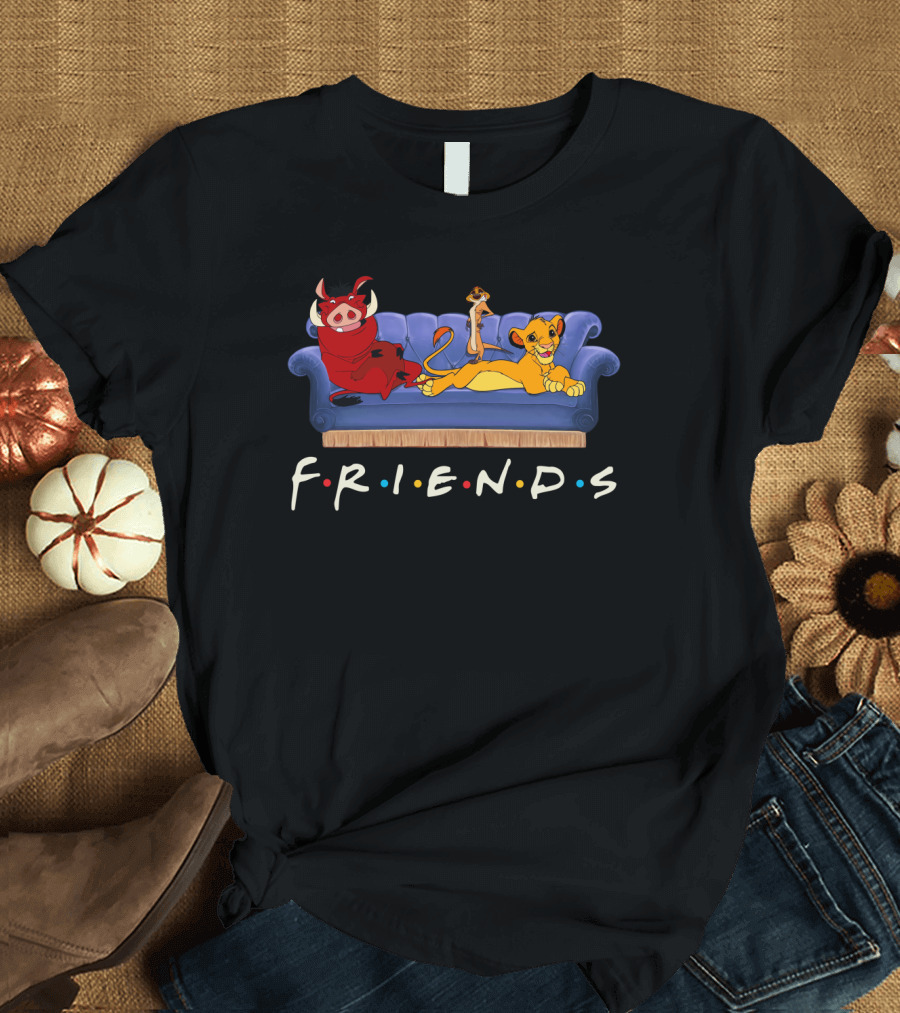 Friends The Lion King Simba Timon Pumbaa Couch T-Shirt