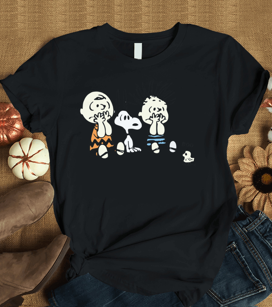 Peanuts Snoopy Charlie Brown Christmas Boo Spooky Scene T-Shirt