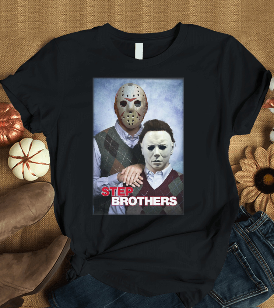 Step Brothers Jason Voorhees Michael Myers Parody Horror Comedy Mashup Classic T-Shirt