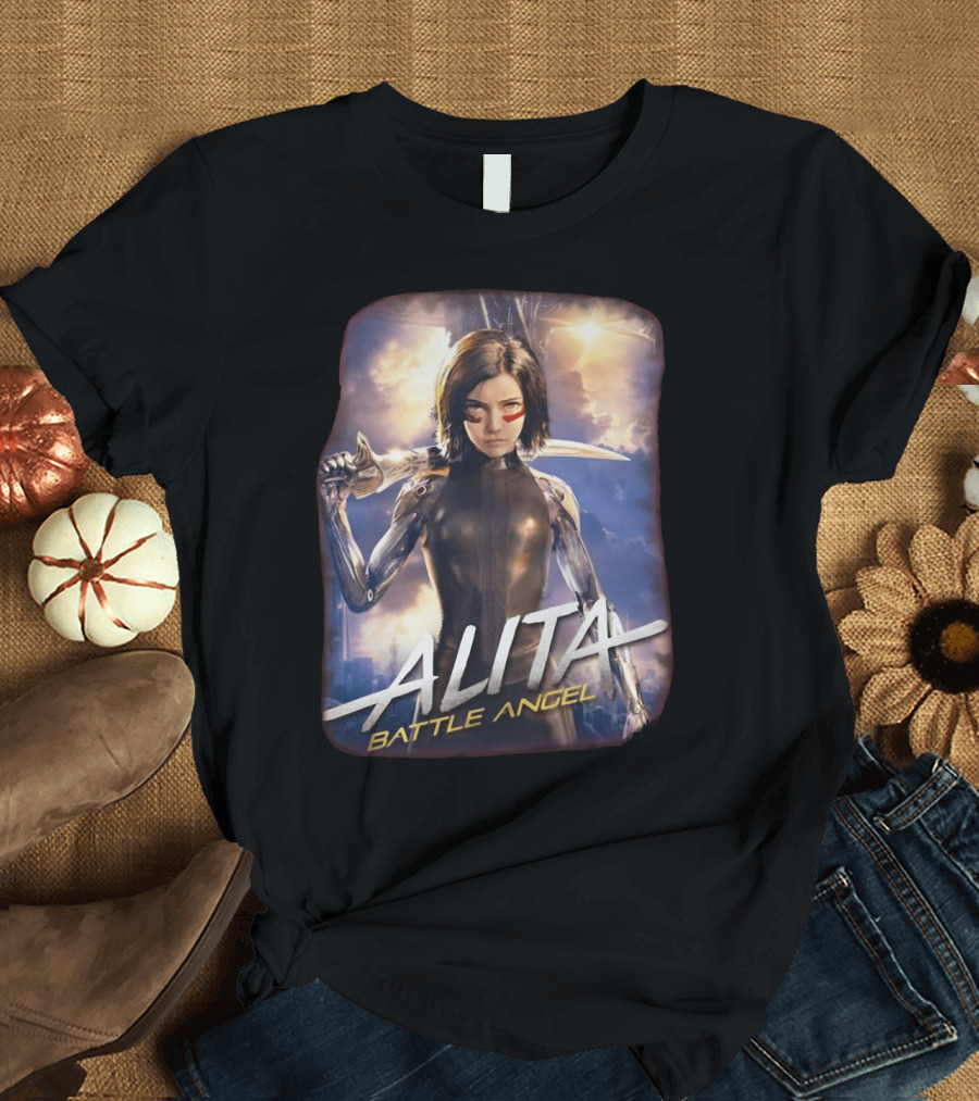 Alita Battle Angel Cyborg Warrior with Sword T-Shirt