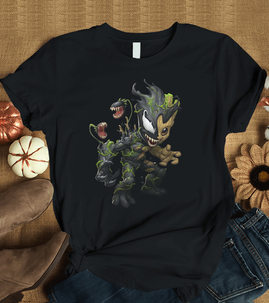 Halloween Venom Groot Monster Crossover Character T-Shirt