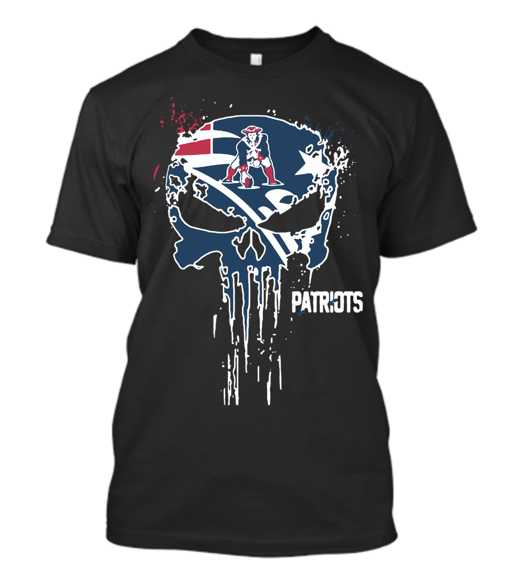 New England Patriots Skull Flag Logo With Patriots T-Shirt